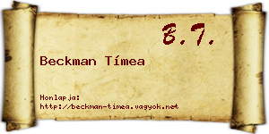 Beckman Tímea névjegykártya