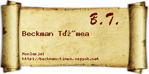 Beckman Tímea névjegykártya